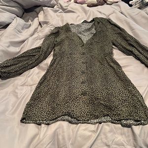 Animal print green dress